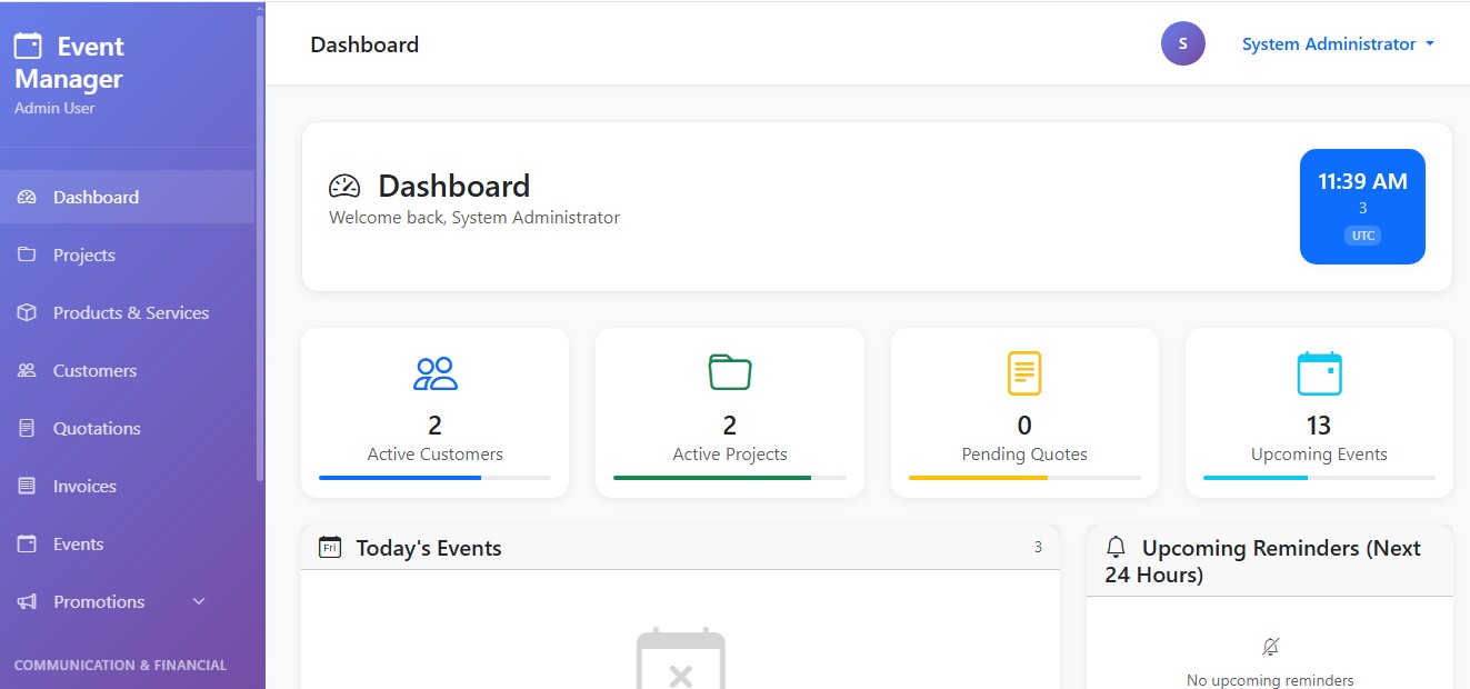 NextEvent Dashboard